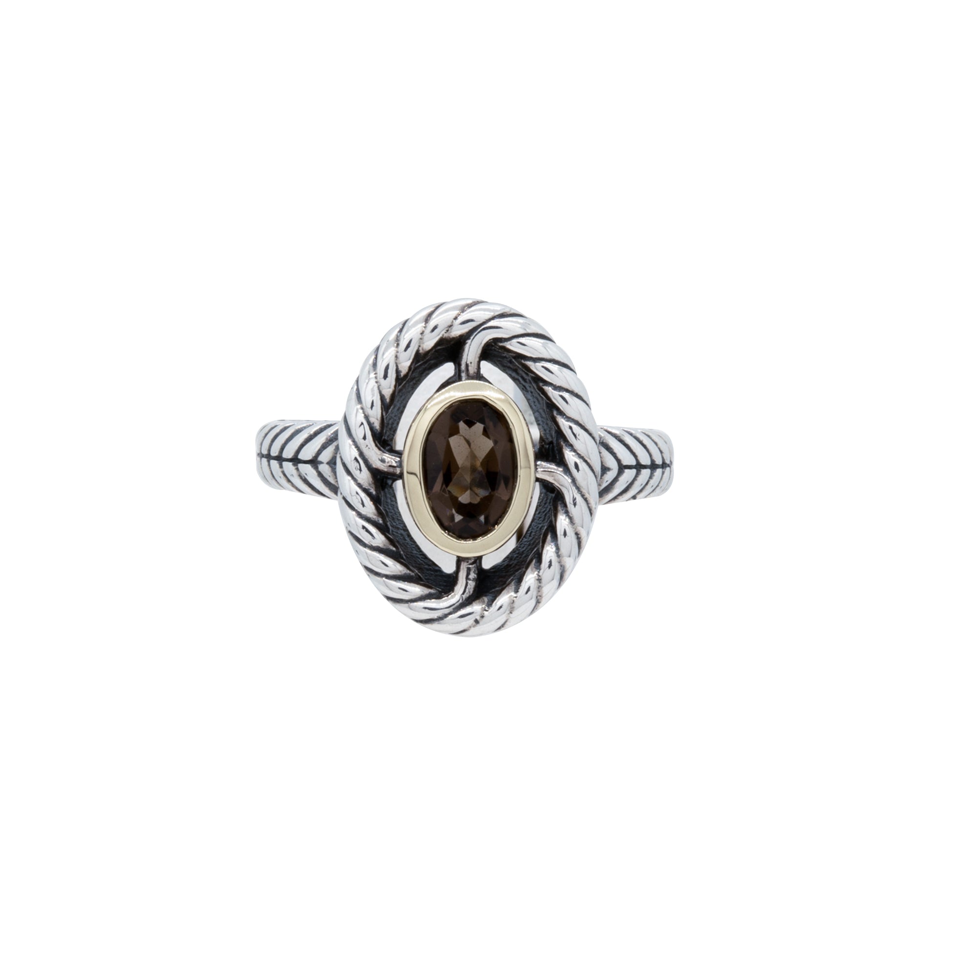 2-Tone Smokey Quartz Ring