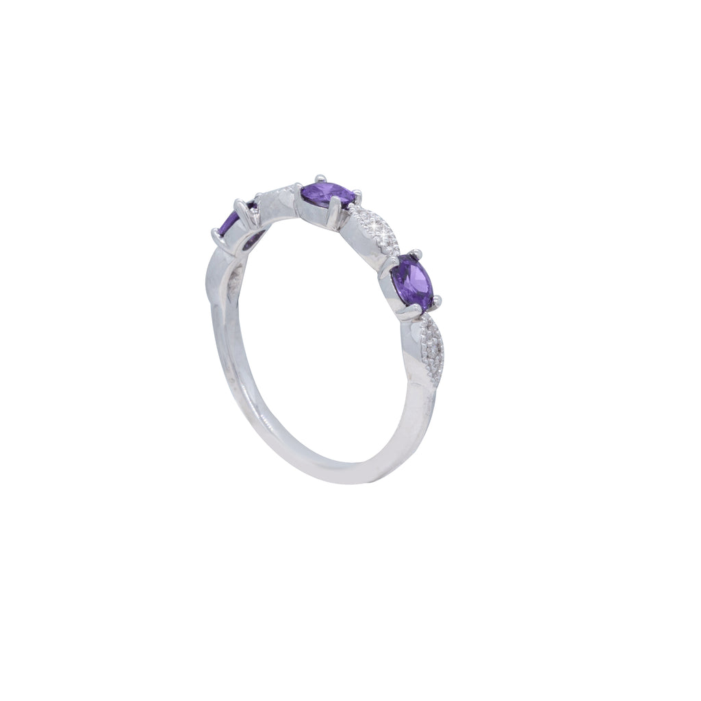 Sterling Silver February Birthstone Ring