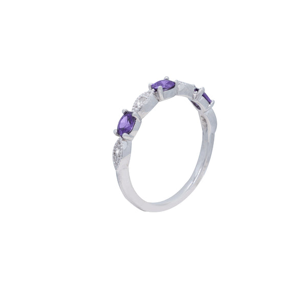 Sterling Silver February Birthstone Ring