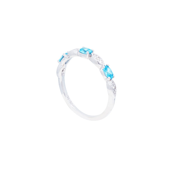 Sterling Silver March Birthstone Ring