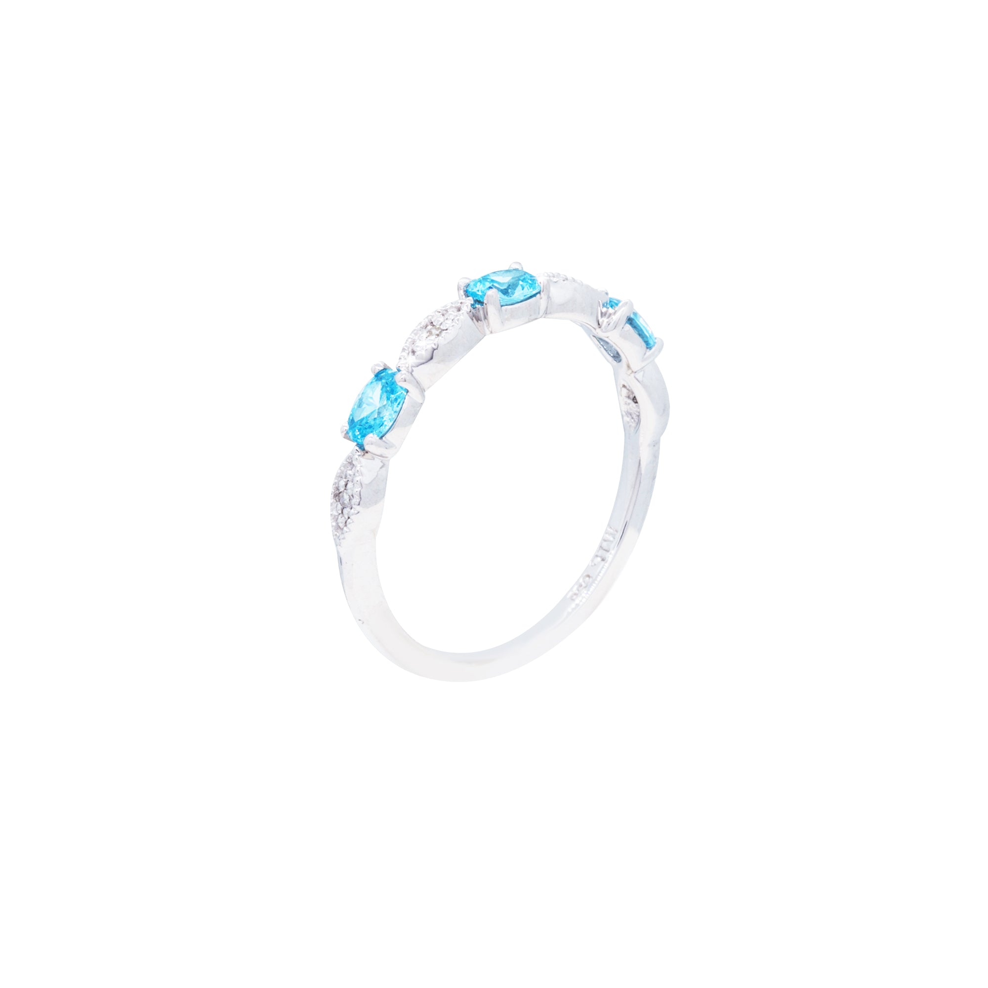 Sterling Silver March Birthstone Ring