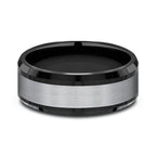 Grey Tantalum and Black Titanium 8mm two-tone Comfort-fit wedding band