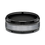 Tantalum and Black Titanium 8mm Comfort-fit Design Wedding Band