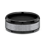 Tantalum and Black Titanium 8mm Comfort-fit Design Wedding Band