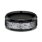 Tantalum and Black Titanium 8mm Comfort-fit Design Wedding Band
