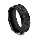 Black Titanium 8mm Comfort-fit Design Wedding Band