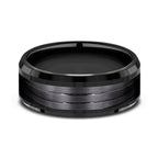 Black Titanium 8mm Comfort-fit Design Wedding Band
