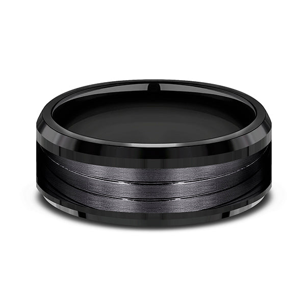 Black Titanium 8mm Comfort-fit Design Wedding Band