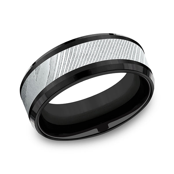 Black Titanium 8mm/9mm Comfort-fit Design Wedding Band