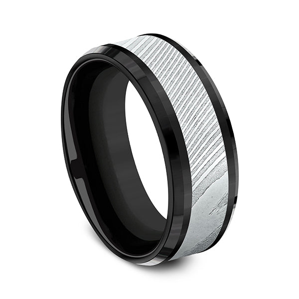 Black Titanium 8mm/9mm Comfort-fit Design Wedding Band