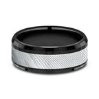 Black Titanium 8mm/9mm Comfort-fit Design Wedding Band