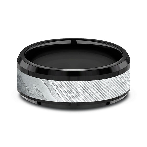 Black Titanium 8mm/9mm Comfort-fit Design Wedding Band