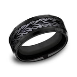 Black Titanium 8mm Comfort-fit Design Wedding Band