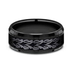 Black Titanium 8mm Comfort-fit Design Wedding Band