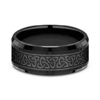 Black Titanium 9mm Comfort-fit Design Wedding Band