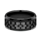 Black Titanium 9mm Comfort-fit Design Wedding Band