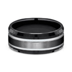 Black Titanium 9mm Comfort-fit Design Wedding Band