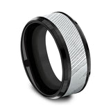 Black Titanium 8mm/9mm Comfort-fit Design Wedding Band