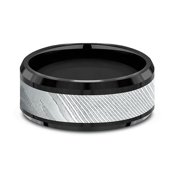 Black Titanium 8mm/9mm Comfort-fit Design Wedding Band