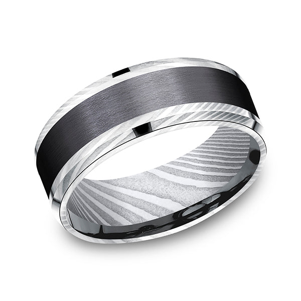 Black Titanium 8mm/9mm Comfort-fit Design Wedding Band