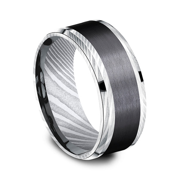 Black Titanium 8mm/9mm Comfort-fit Design Wedding Band