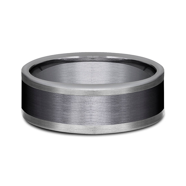 Tantalum and Black Titanium 8mm Comfort-fit Design Wedding Band
