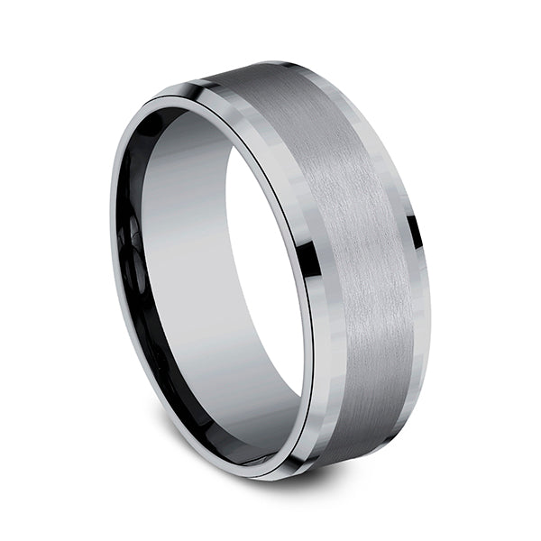 Grey Tantalum 8mm Comfort-fit wedding band