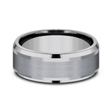 Grey Tantalum 8mm Comfort-fit wedding band