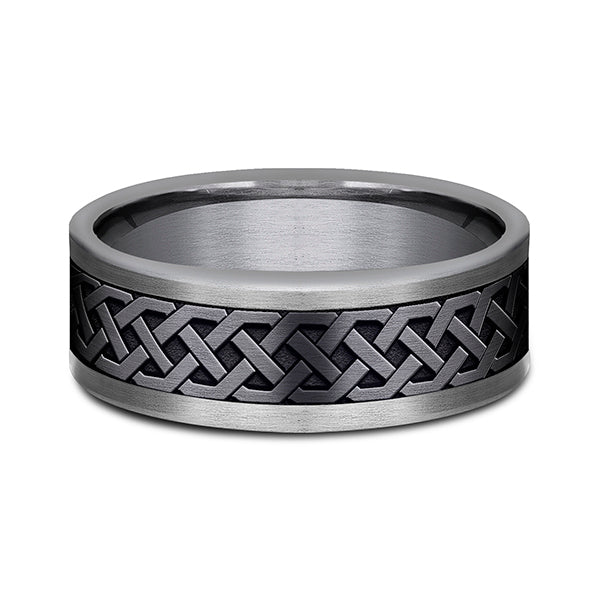 Tantalum and Black Titanium 8mm Comfort-fit Design Wedding Band