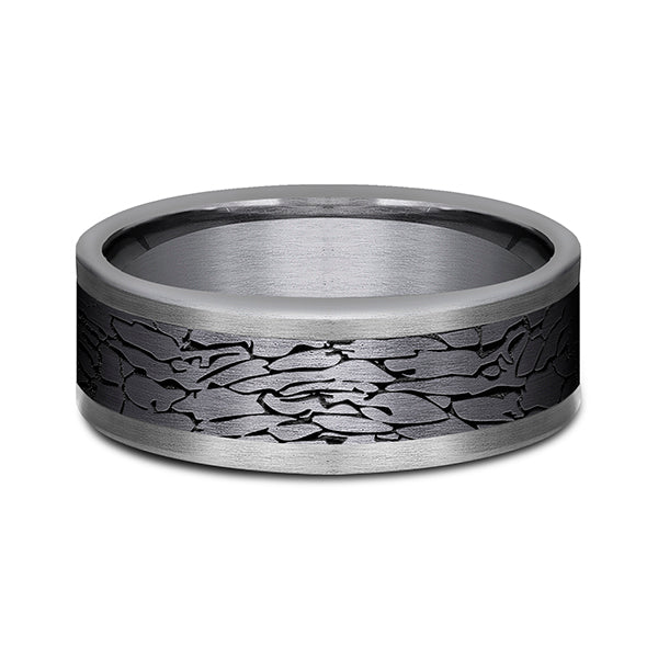 Tantalum and Black Titanium 8mm Comfort-fit Design Wedding Band