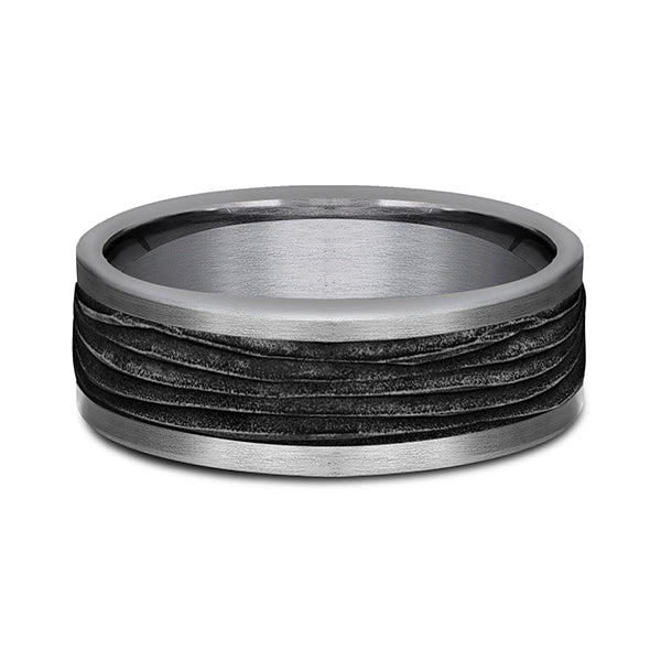 Tantalum and Black Titanium 8mm Comfort-fit Design Wedding Band
