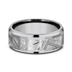 Tantalum and Meteorite 8mm Comfort-fit Design Wedding Band