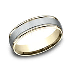 Two Tone 6mm Comfort-Fit Design Wedding Ring