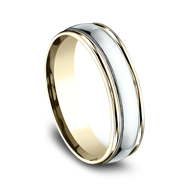 Two Tone 6mm  Comfort-Fit Design Wedding Band