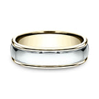 Two Tone 6mm  Comfort-Fit Design Wedding Band