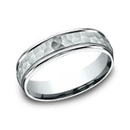 14k White Gold/Two Tone Comfort-Fit Design Wedding Band