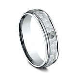 14k White Gold/Two Tone Comfort-Fit Design Wedding Band