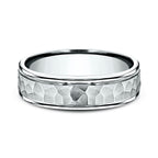 14k White Gold/Two Tone Comfort-Fit Design Wedding Band