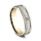 Two Tone 6mm Comfort-Fit Design Wedding Band