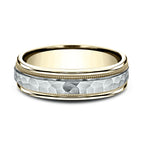 Two Tone 6mm Comfort-Fit Design Wedding Band