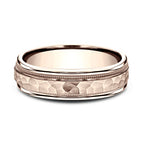 14K Yellow Gold/Rose Gold 6mm Comfort-Fit Design Wedding Band