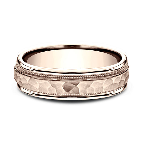 14K Yellow Gold/Rose Gold 6mm Comfort-Fit Design Wedding Band