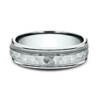 14K White Gold 6mm/8mm Comfort-Fit Design Wedding Band