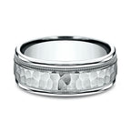 14K White Gold 6mm/8mm Comfort-Fit Design Wedding Band