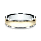 Two Tone 6mm Comfort-Fit Design Wedding Ring