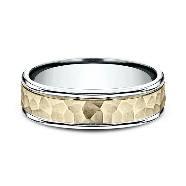Two Tone 6mm Comfort-Fit Design Wedding Band
