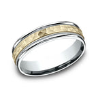 Two Tone 6mm Comfort-Fit Design Wedding Ring