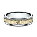 Two Tone 6mm Comfort-Fit Design Wedding Ring