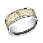 Two Tone 8mm Comfort-Fit Design Wedding Ring