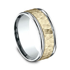 Two Tone 8mm Comfort-Fit Design Wedding Ring